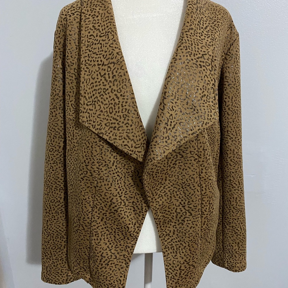 Leopard Print Open Front Jacket - image 1